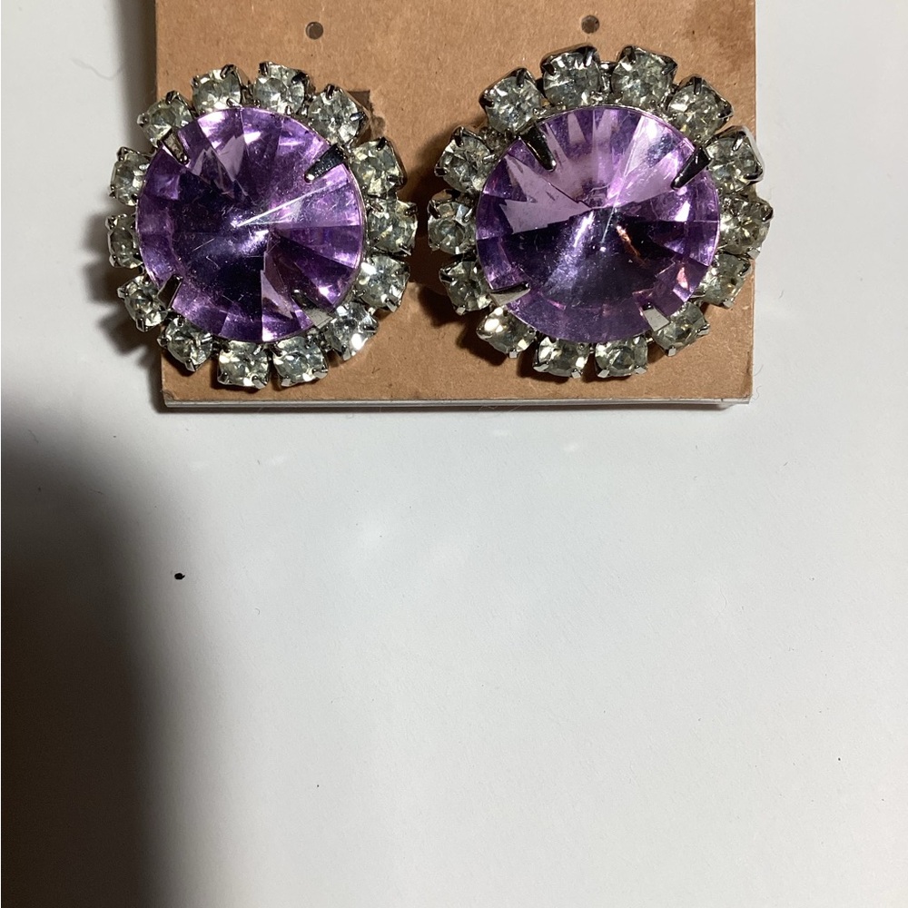 Elegant Purple Crystal Earrings